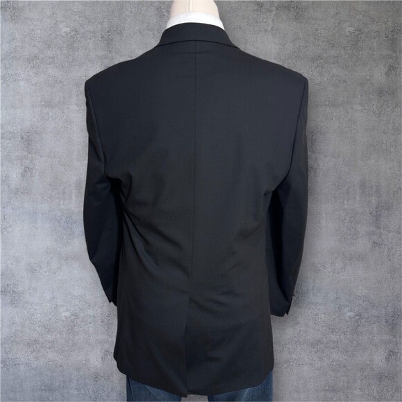 $298 MICHAEL KORS Mens Blazer 42L Sport Coat 2-Button Jacket Stretch WOOL Black - Picture 4 of 12